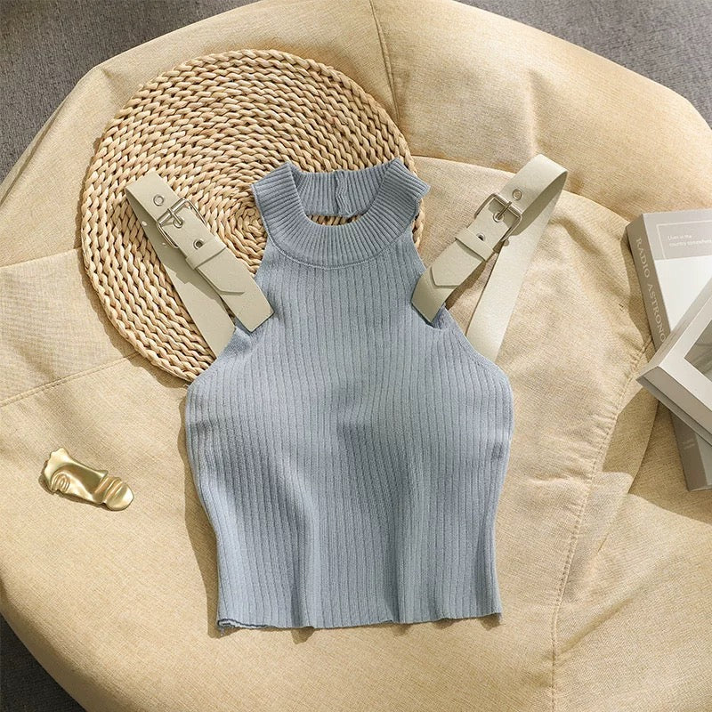 Manhattan Belted Halter Top